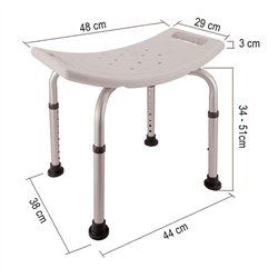 Asiento banqueta ducha cuadrada blanco mate abs