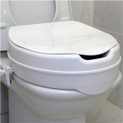 Asiento inodoro elevador wc redondo blanco mate abs
