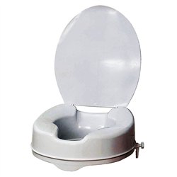 Asiento inodoro elevador wc redondo blanco mate abs