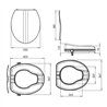 Asiento inodoro elevador wc redondo blanco mate abs