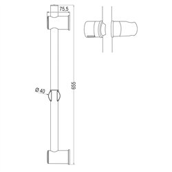 Barra ducha (sólo barra) ordunte de 65,5 cm cromo brillo latón