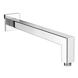 Brazo de ducha pared cuadrado de 40 cm cromo brillo latón