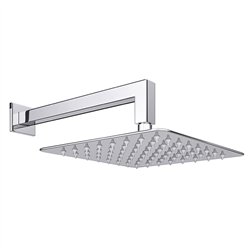 Brazo de ducha pared cuadrado de 40 cm cromo brillo latón