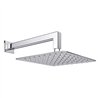 Brazo de ducha pared cuadrado de 40 cm cromo brillo latón