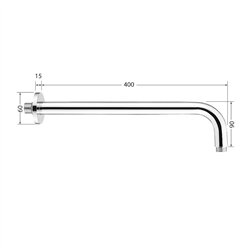 Brazo de ducha pared redondo de 40 cm cromo brillo latón