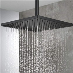 Duchon rociador cuadrado de 20x20 cm negro mate abs