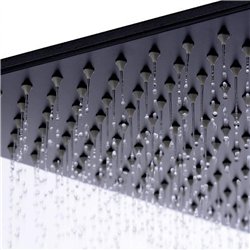 Duchon rociador cuadrado de 20x20 cm negro mate abs