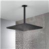 Duchon rociador cuadrado de 20x20 cm negro mate abs