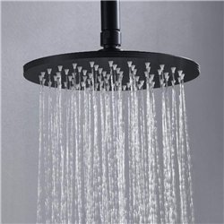 Duchon rociador redondo de 20 cm negro mate abs