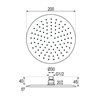 Duchon rociador redondo de 20 cm negro mate abs