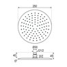 Duchon rociador redondo de 25 cm cromo brillo latón