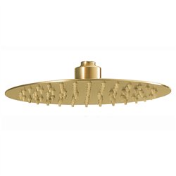 Duchon rociador redondo de 25 cm oro cepillado acero inoxidable