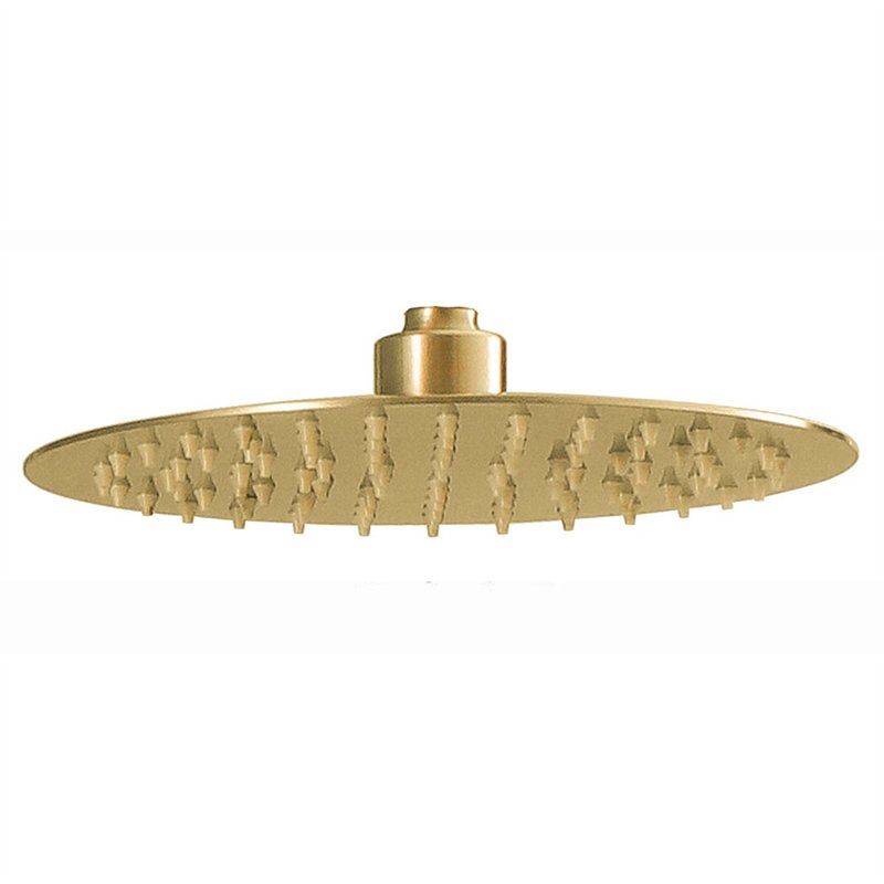 Duchon rociador redondo de 25 cm oro cepillado acero inoxidable