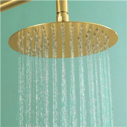 Duchon rociador redondo de 25 cm oro cepillado acero inoxidable