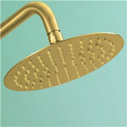 Duchon rociador redondo de 25 cm oro cepillado acero inoxidable