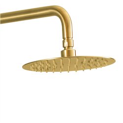 Duchon rociador redondo de 25 cm oro cepillado acero inoxidable