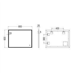 Compra Espejo led irús 25w rectangular de 80 cm x 60 cm 6000k