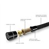 Flexo de 150 cm negro mate acero inoxidable