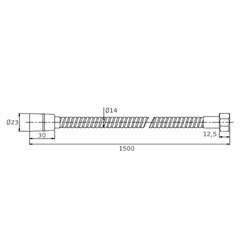 Flexo de 150 cm negro mate acero inoxidable