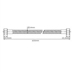 Flexo de 60 cm conexión cromo brillo acero inoxidable
