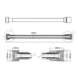Flexo pvc de 175 cm negro mate