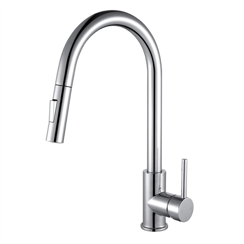 Grifo cocina extraible monomando leciñana cromo brillo latón