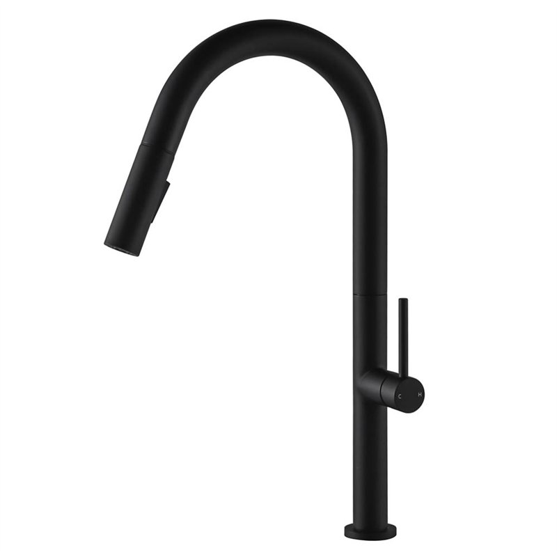 Grifo cocina extraible monomando pienza negro mate latón