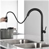 Grifo cocina extraible monomando pienza negro mate latón