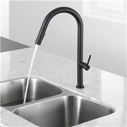 Grifo cocina extraible monomando pienza negro mate latón