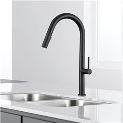 Grifo cocina extraible monomando pienza negro mate latón