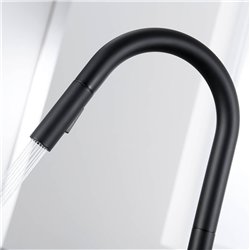 Grifo cocina extraible monomando pienza negro mate latón