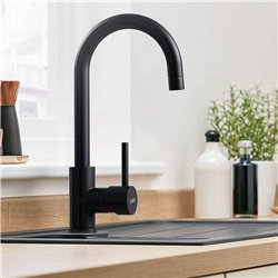 Grifo cocina monomando concejero negro mate latón