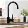 Grifo cocina monomando concejero negro mate latón