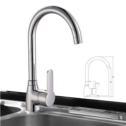 Grifo cocina monomando cerneja cromo brillo latón
