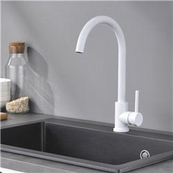 Grifo cocina monomando eras blanco mate latón