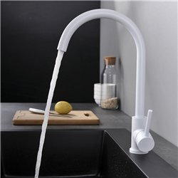 Grifo cocina monomando eras blanco mate latón