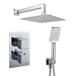 Grifo empotrado de ducha termostático castrobarto de pared cromo brillo latón