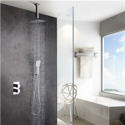 Grifo empotrado de ducha termostático castrobarto de techo cromo brillo latón