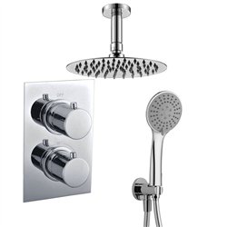 Grifo empotrado de ducha termostático barrasa de techo cromo brillo latón