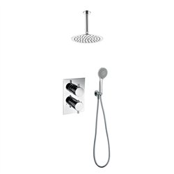 Grifo empotrado de ducha termostático barrasa de techo cromo brillo latón