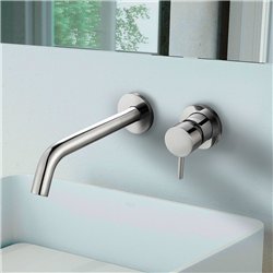 Grifo empotrado de lavabo monomando bezana cromo brillo latón