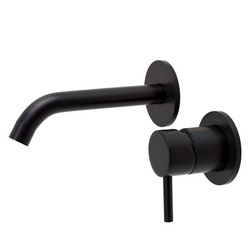 Grifo empotrado de lavabo monomando bezana negro mate latón