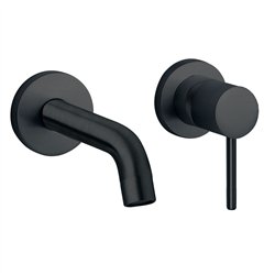 Grifo empotrado de lavabo monomando bezana negro mate latón