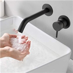 Grifo empotrado de lavabo monomando bezana negro mate latón