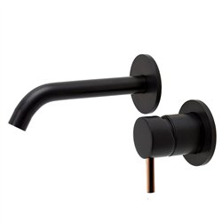 Grifo empotrado de lavabo monomando bezana negro oro rosa mate latón