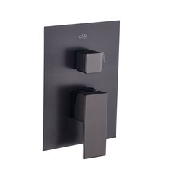 Grifo empotrado ducha monomando villavés (solo grifo) cuadrado negro mate latón