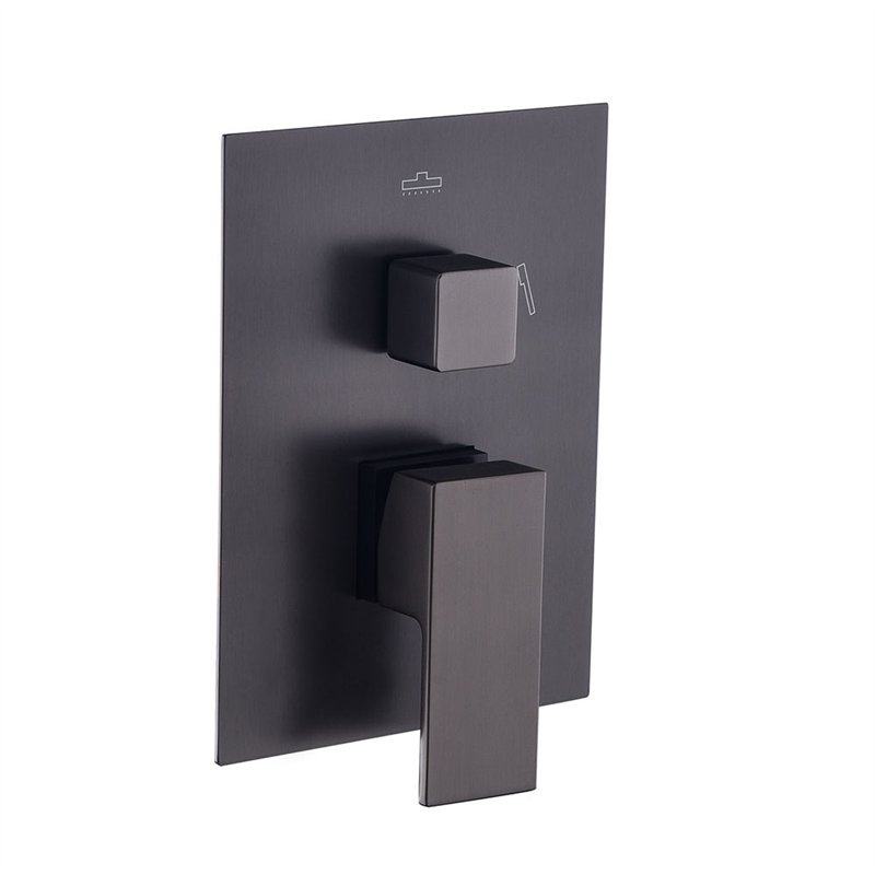 Grifo empotrado ducha monomando villavés (solo grifo) cuadrado negro mate latón