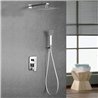 Grifo empotrado ducha monomando villavés pared cuadrado cromo brillo latón