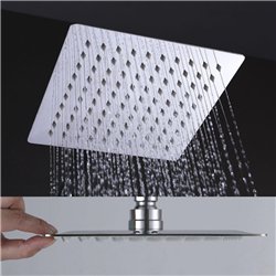 Grifo empotrado ducha monomando villavés pared cuadrado cromo brillo latón