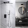 Grifo empotrado ducha monomando villavés pared cuadrado negro mate latón